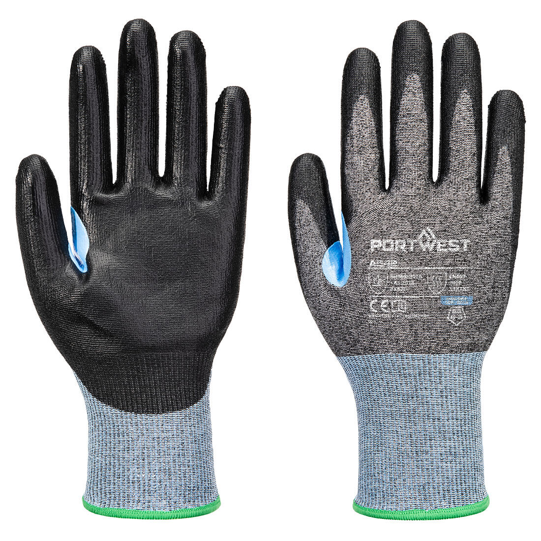Portwest CS Cut D18 PU Glove in Grey/Black, main product image