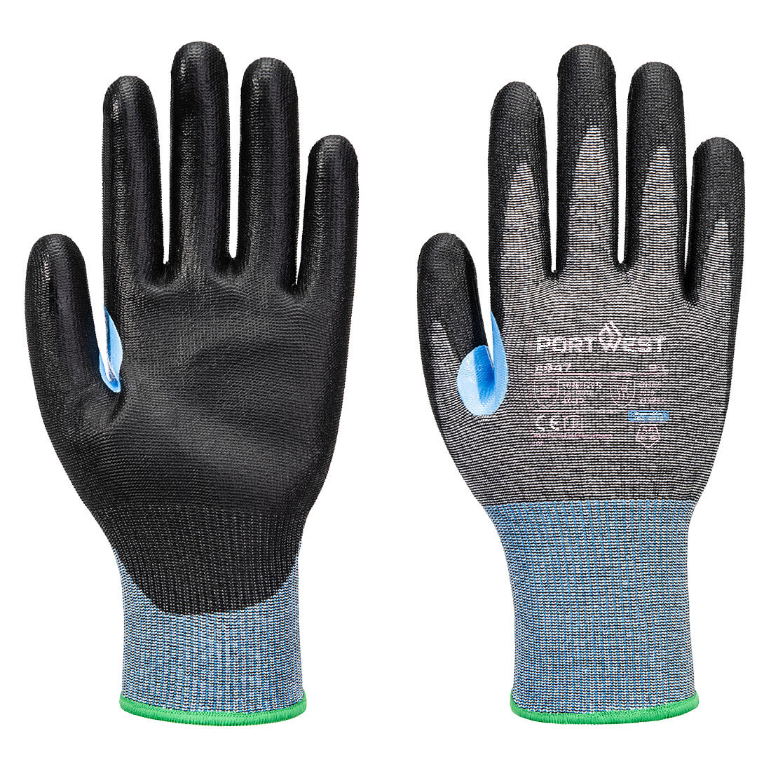 Portwest CS Cut D15 PU Glove in Grey/Black, main product image
