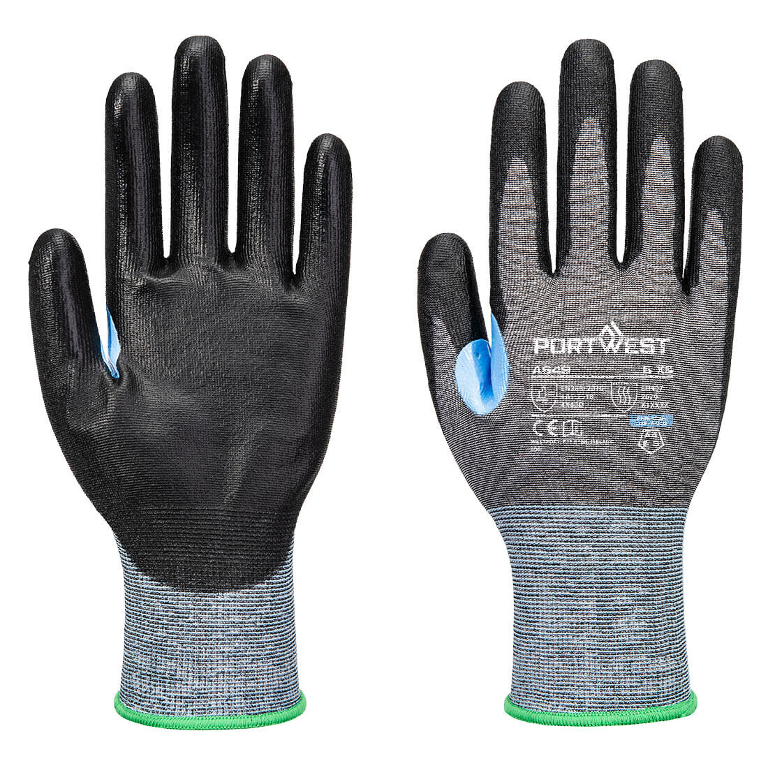 Portwest CS Cut D21 PU Glove in Grey/Black, main product image