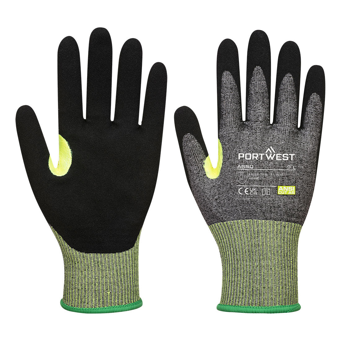 Portwest CS Cut E15 Nitrile Glove in Grey/Black, main product image