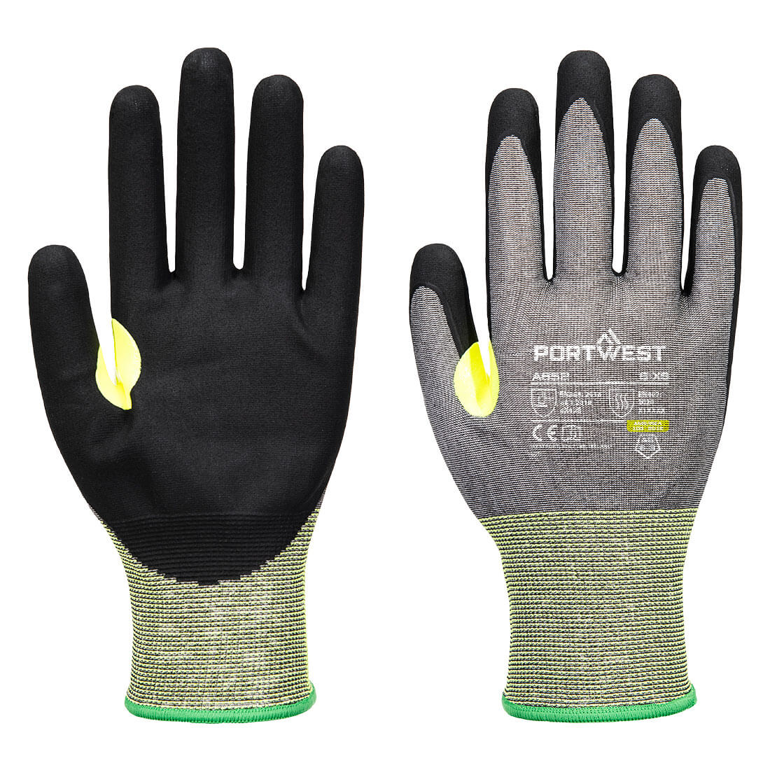 Portwest CS Cut E21 Nitrile Glove in Grey/Black, main product image