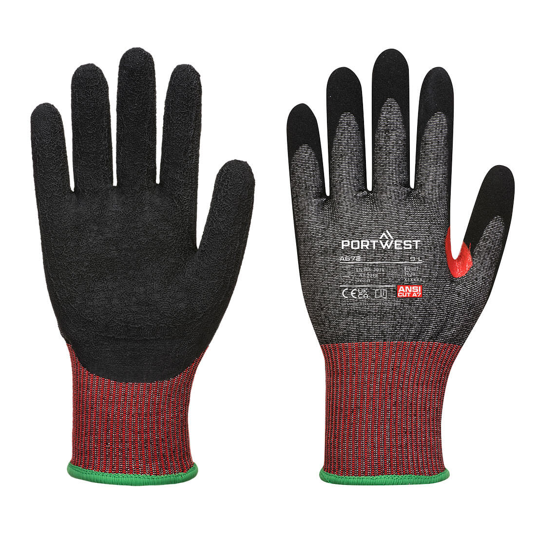 Portwest CS Cut F13 Nitrile Glove in Black, main product image