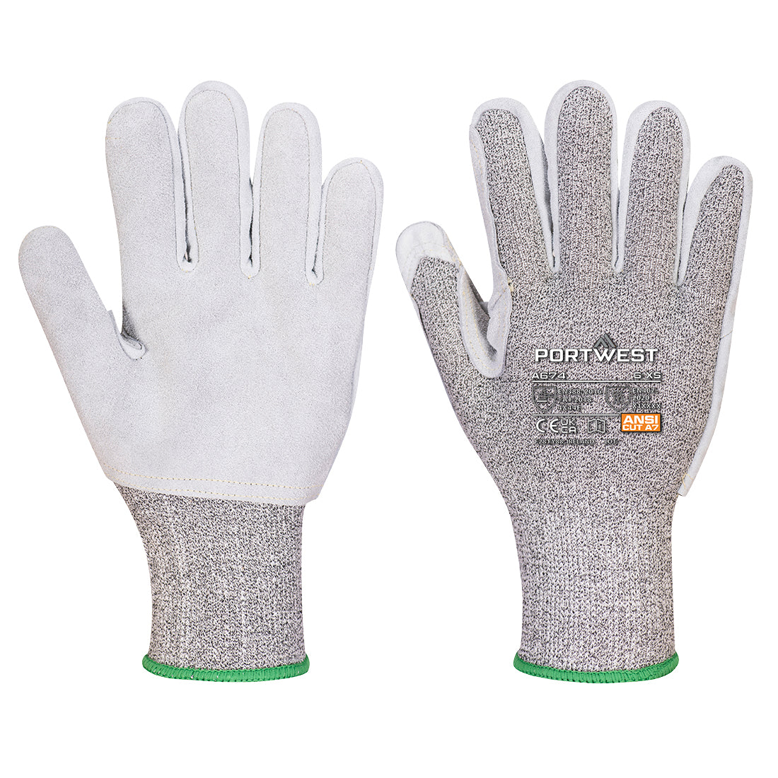 Portwest CS Cut F13 Leather Glove in Black, main product image