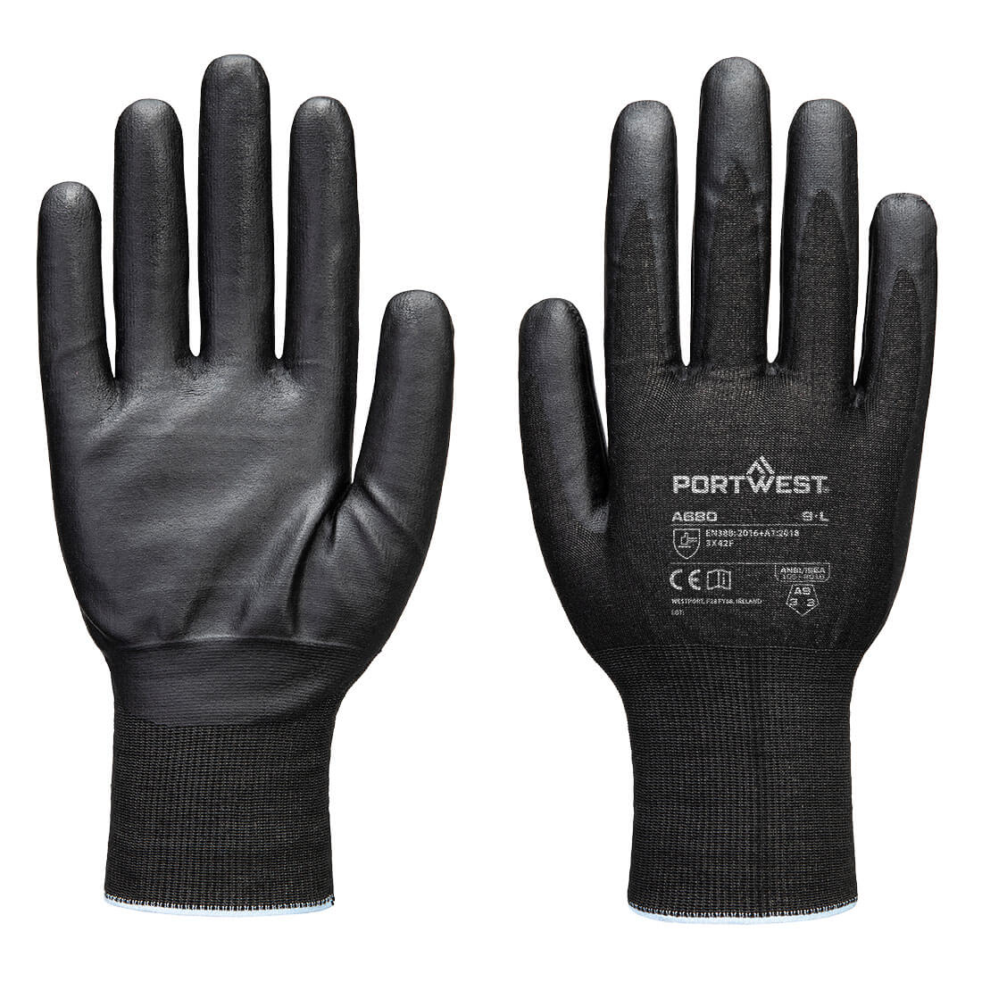Portwest Cut F21 Nitrile Tungsten Glove A9 in Black, main product image