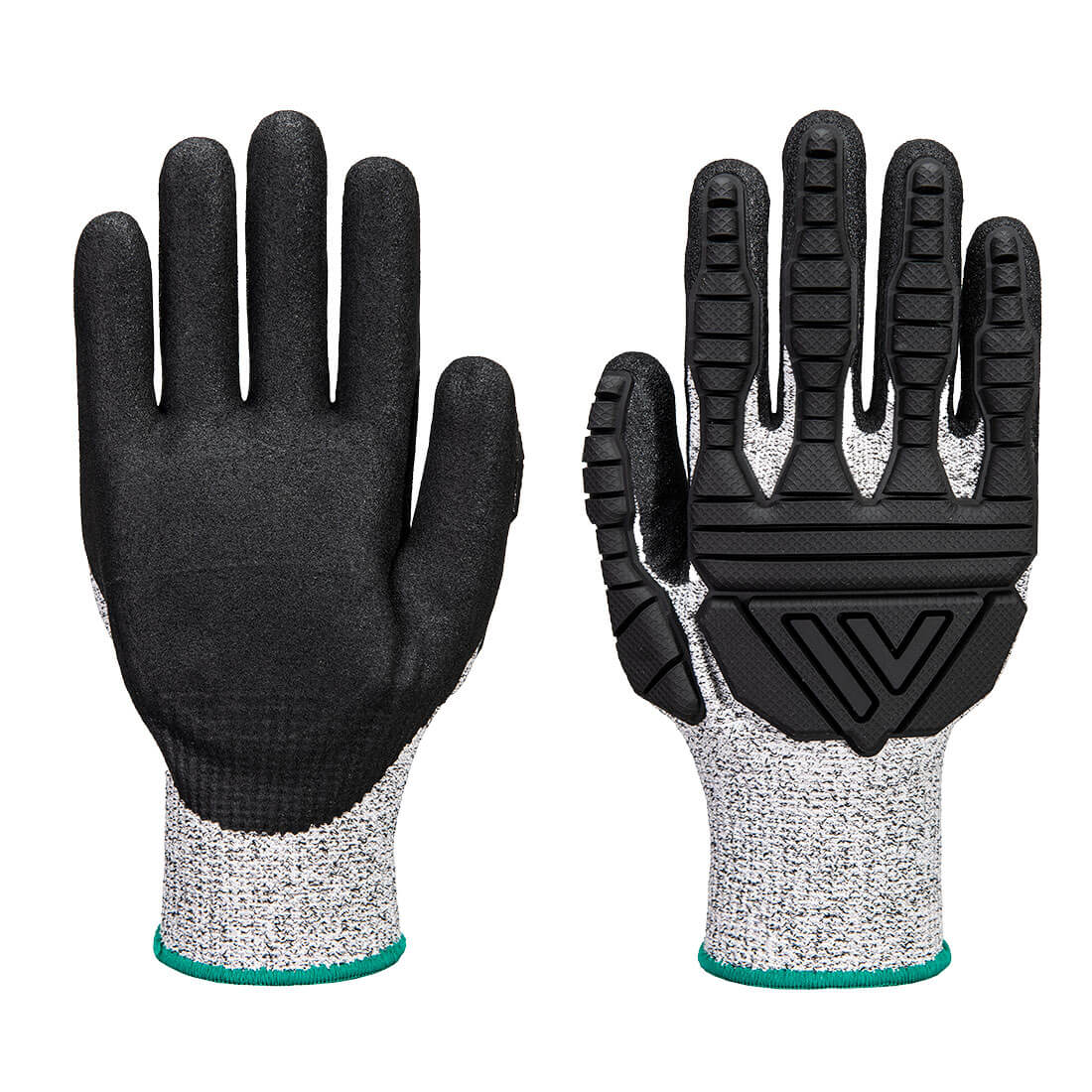 Portwest Impact C13 Nitrile Foam TPV Reinforced Palm Glove in Grey/Black, main product image