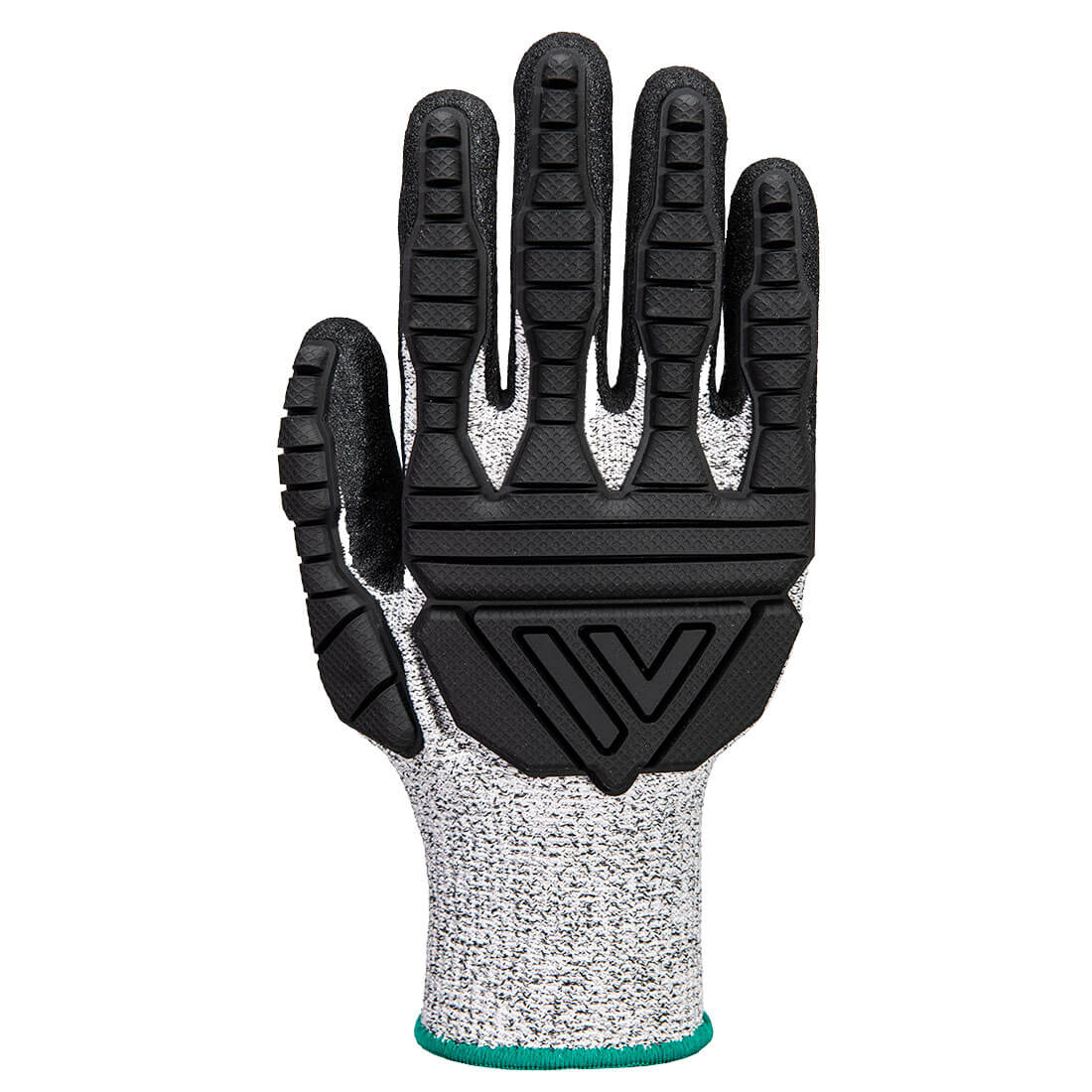 Portwest A723 Impact C13 Nitrile Foam TPV Reinforced Palm Glove in Grey/Black, back view