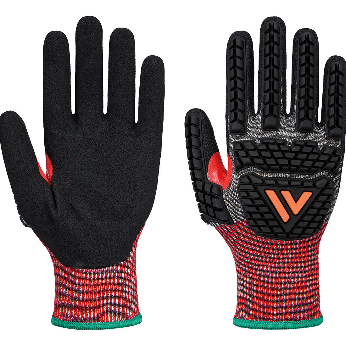 Portwest CS Impact F18 Nitrile Sandy Glove in Grey/Black, main product image