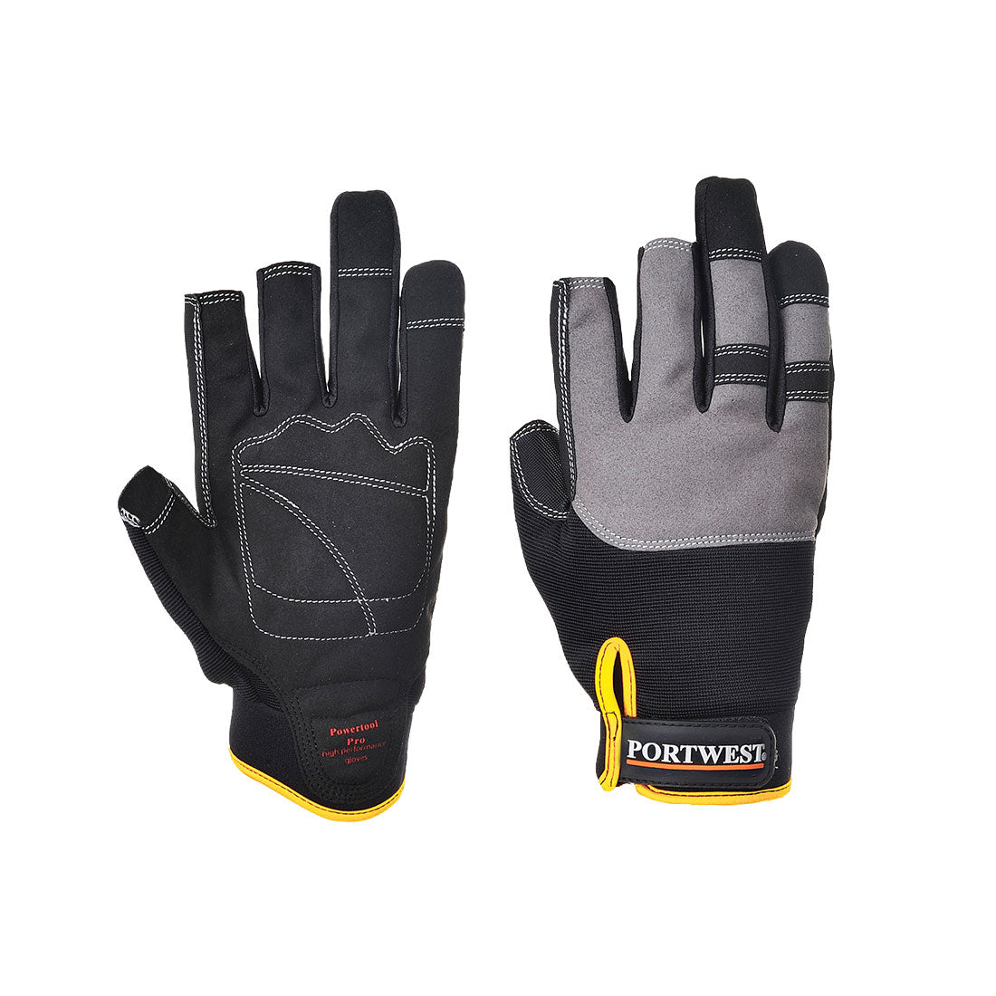 Portwest Mechanic 250 Fingerless Glove in Black, main product image