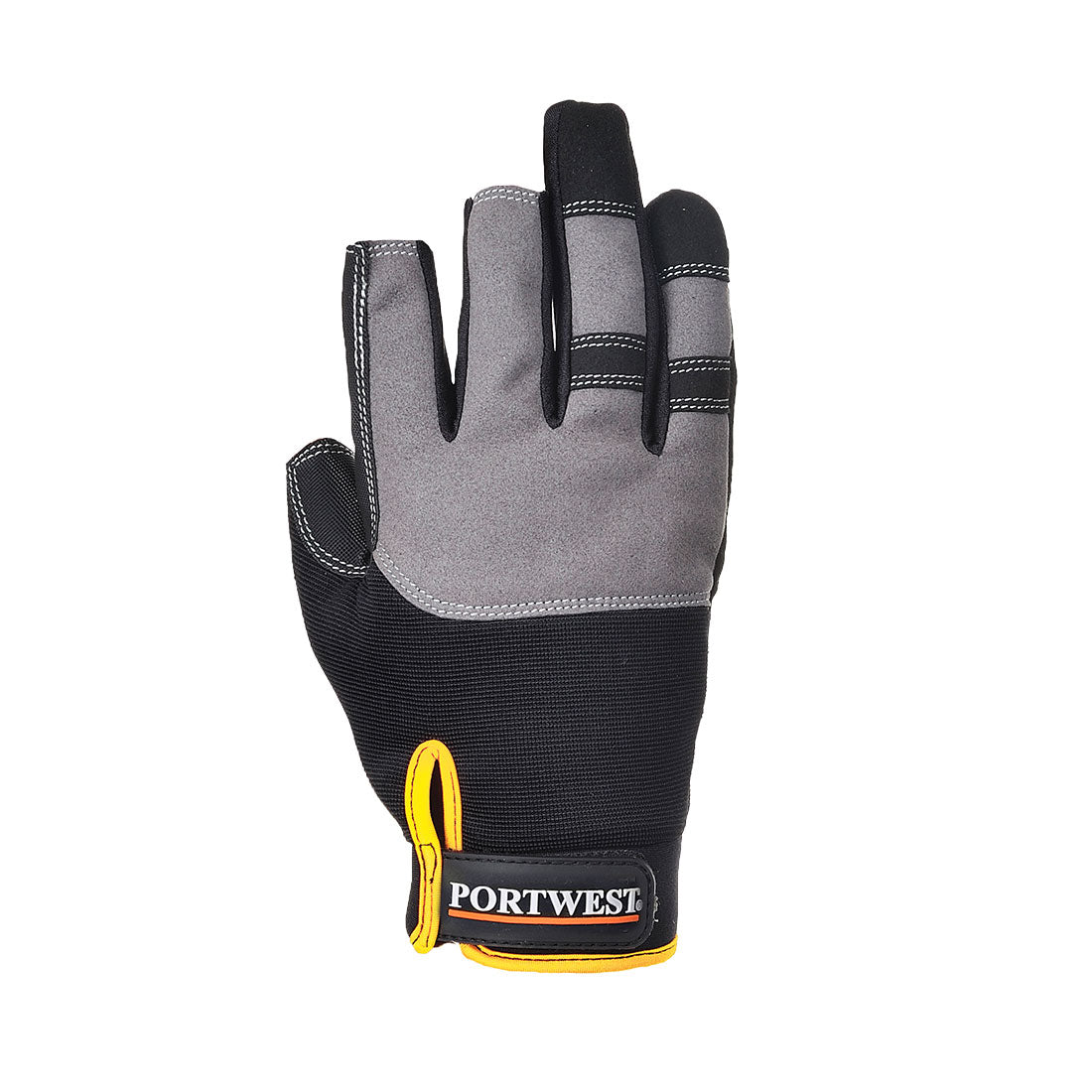 Portwest A740 Mechanic 250 Fingerless Glove in Black, back view