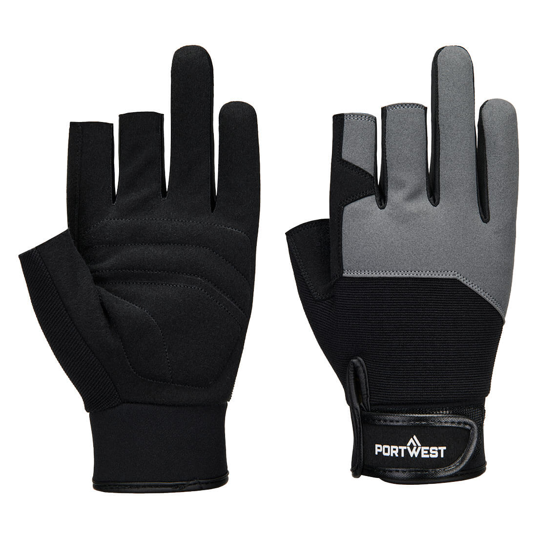 Portwest Mechanic 251 Fingerless Glove in Black, main product image