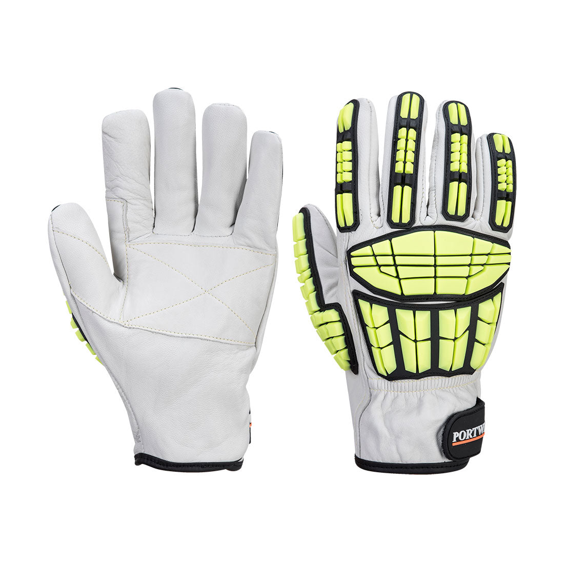 Portwest Impact F135 Cow Leather Lined Glove in Grey, main product image