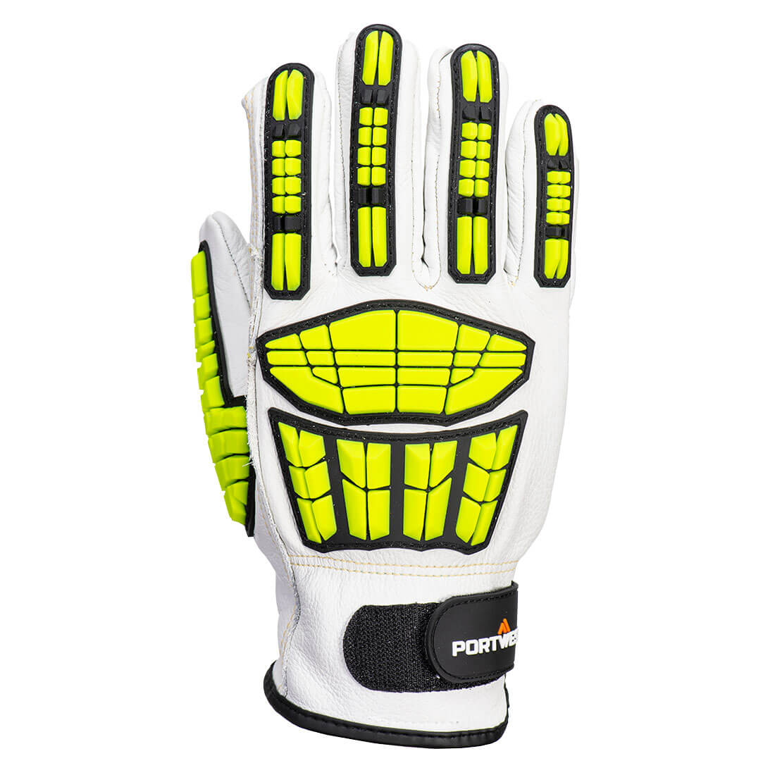 Portwest A745 Impact F135 Cow Leather Lined Glove in Grey, back view