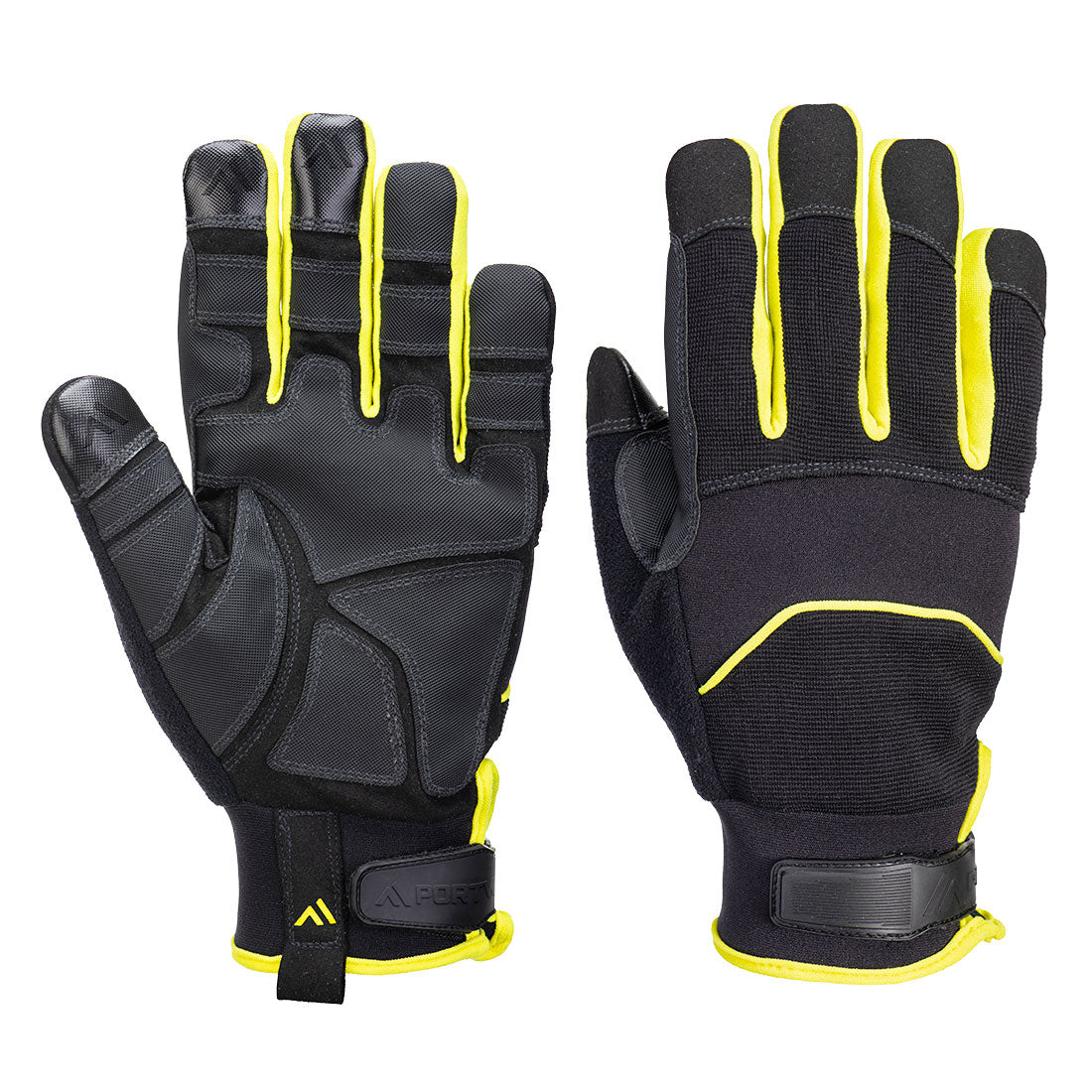 Portwest Needle Resistant F350 Mechanical Glove in Black/Yellow, main product image