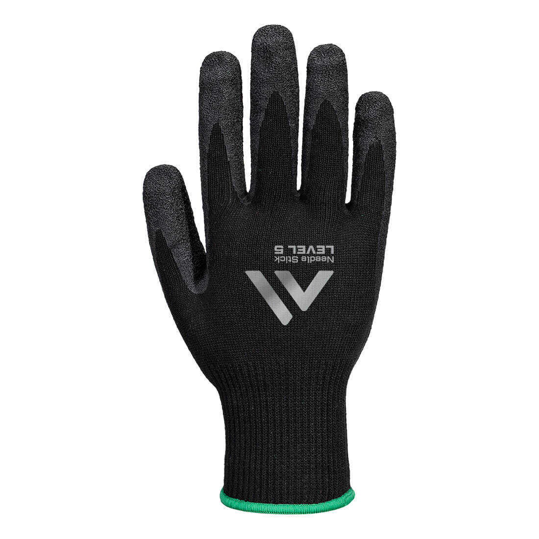 Portwest Needle Resistant F10 Latex Crinkle Glove in Black, main product image