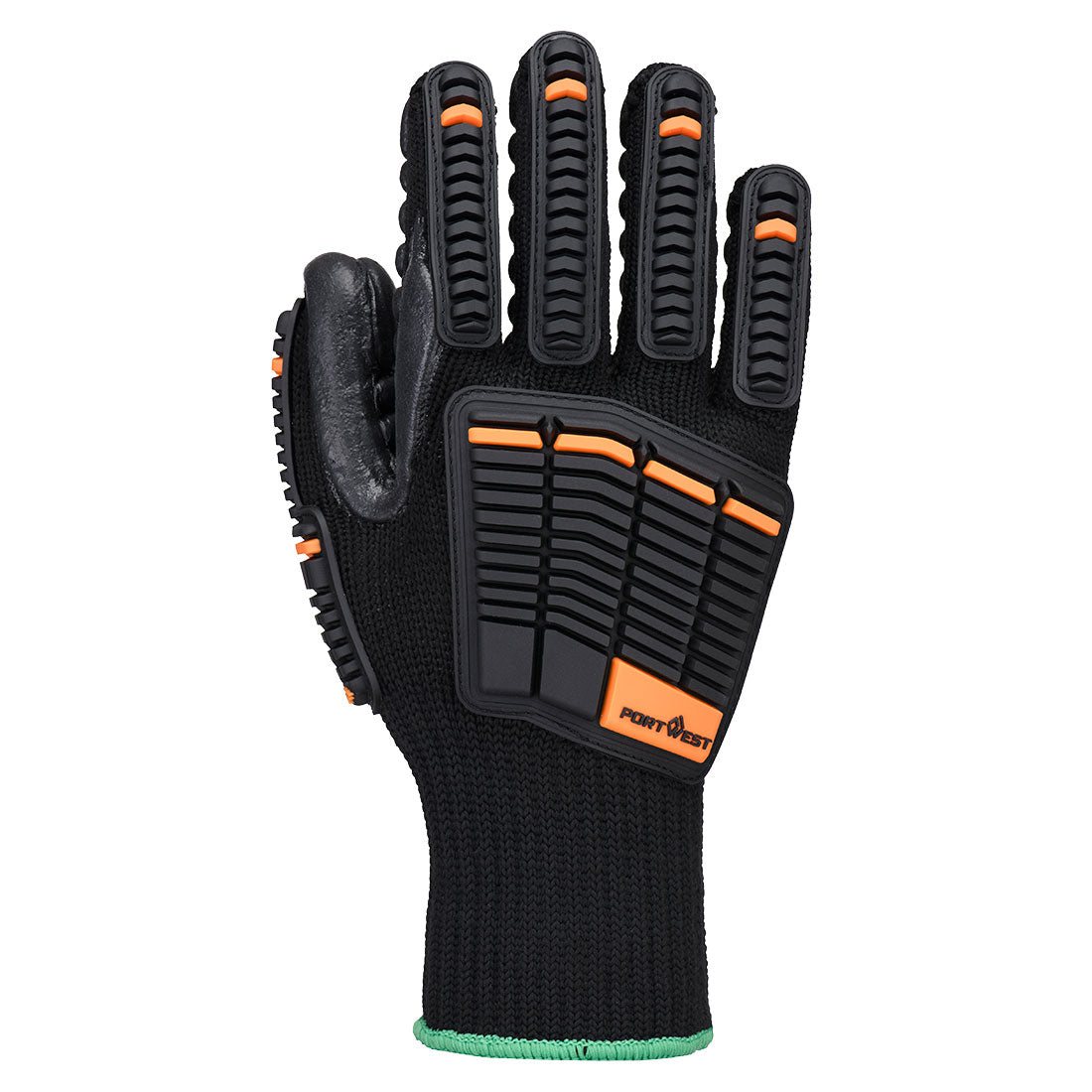 Portwest Anti-Vibration Impact 10 Glove in Black, back view