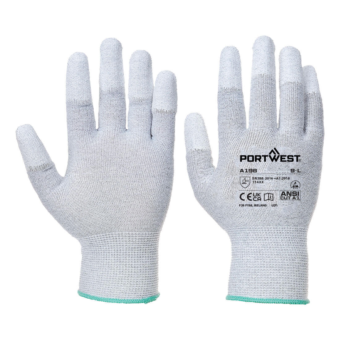 Portwest ESD 13 PU Fingertip Essential Multipack in Grey, main product image