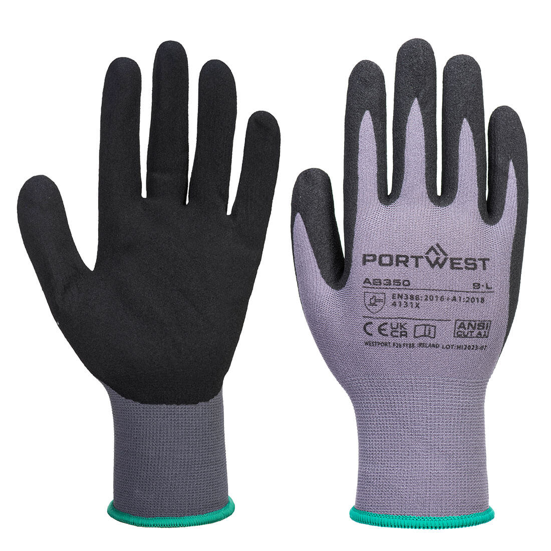 Portwest Grip 15 Nitrile Sandy Essential Multipack in Grey/Black, main product image