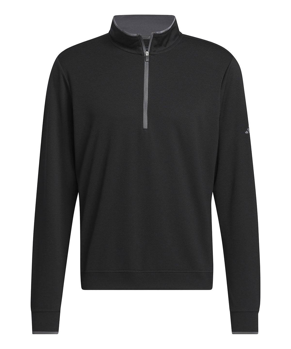adidas UPF lightweight quarter-zip pullover in Black, front view