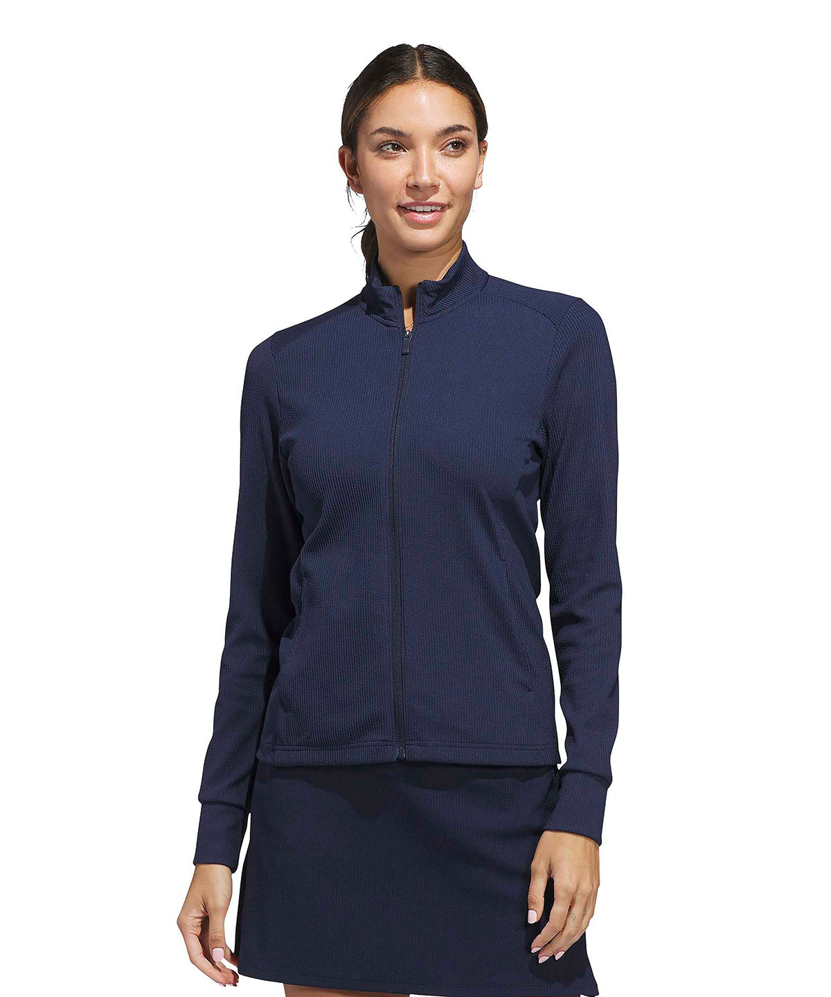 adidas Women’s performance texture full-zip jacket, lifestyle photo