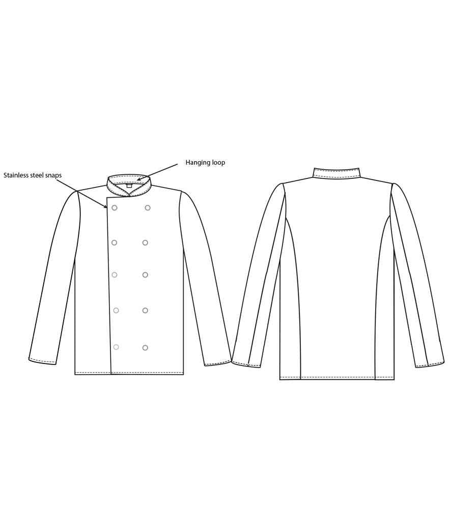 Dennys Long Sleeve Chef's Jacket in White
