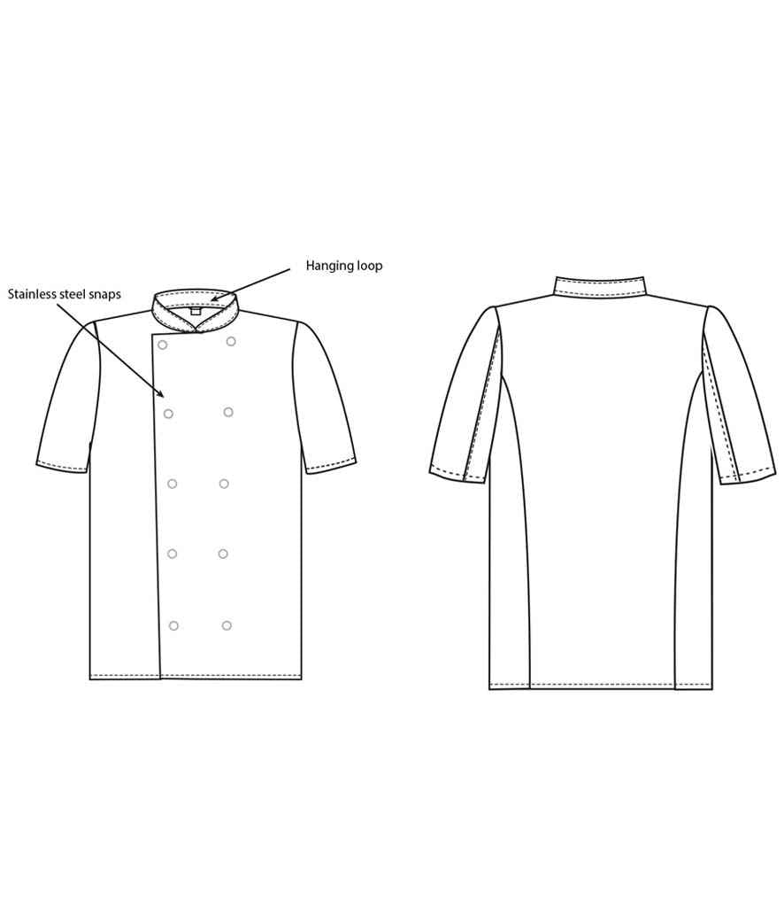 Dennys Short Sleeve Chef's Jacket, front view