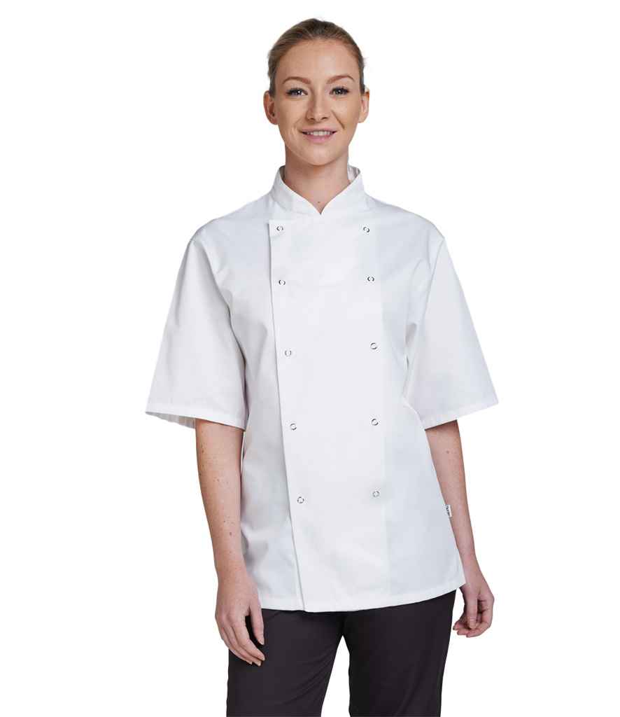 Dennys Short Sleeve Chef's Jacket, front view