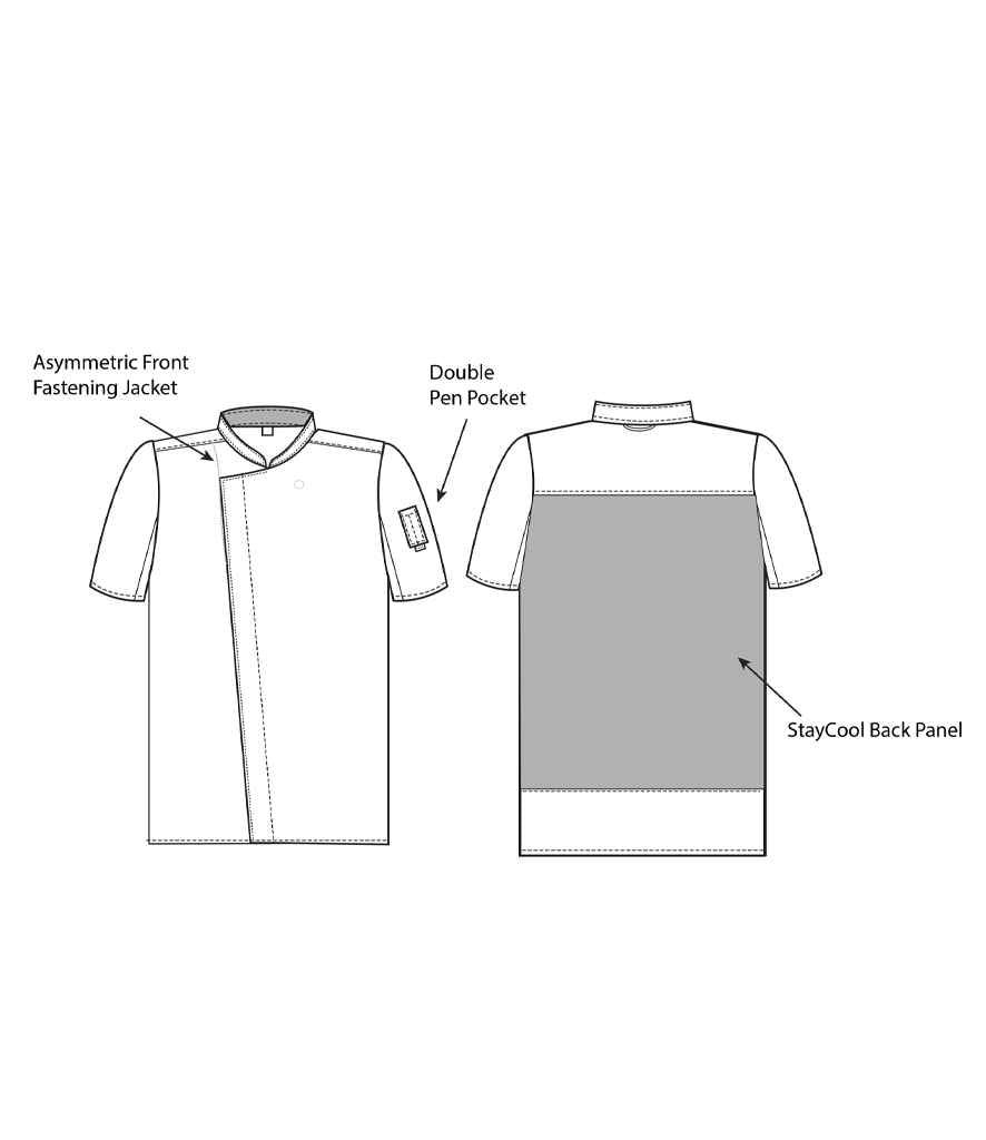 ADC Short Sleeve Asymmetric Chef's Jacket in White