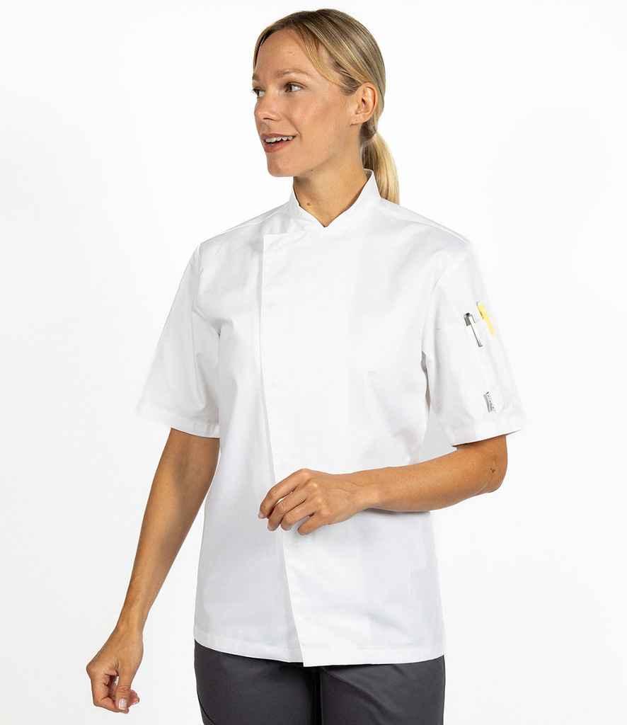 ADC Short Sleeve Asymmetric Chef's Jacket in White