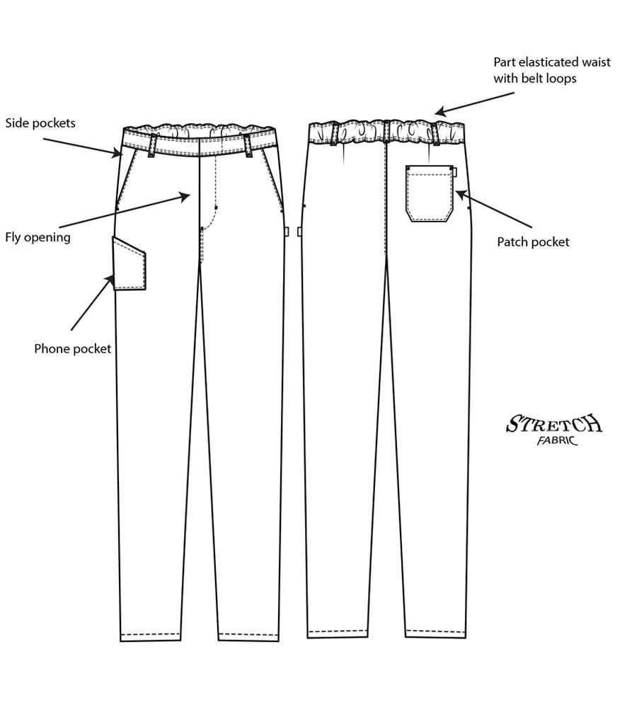 ADC Slim Fit Stretch Trousers in Black
