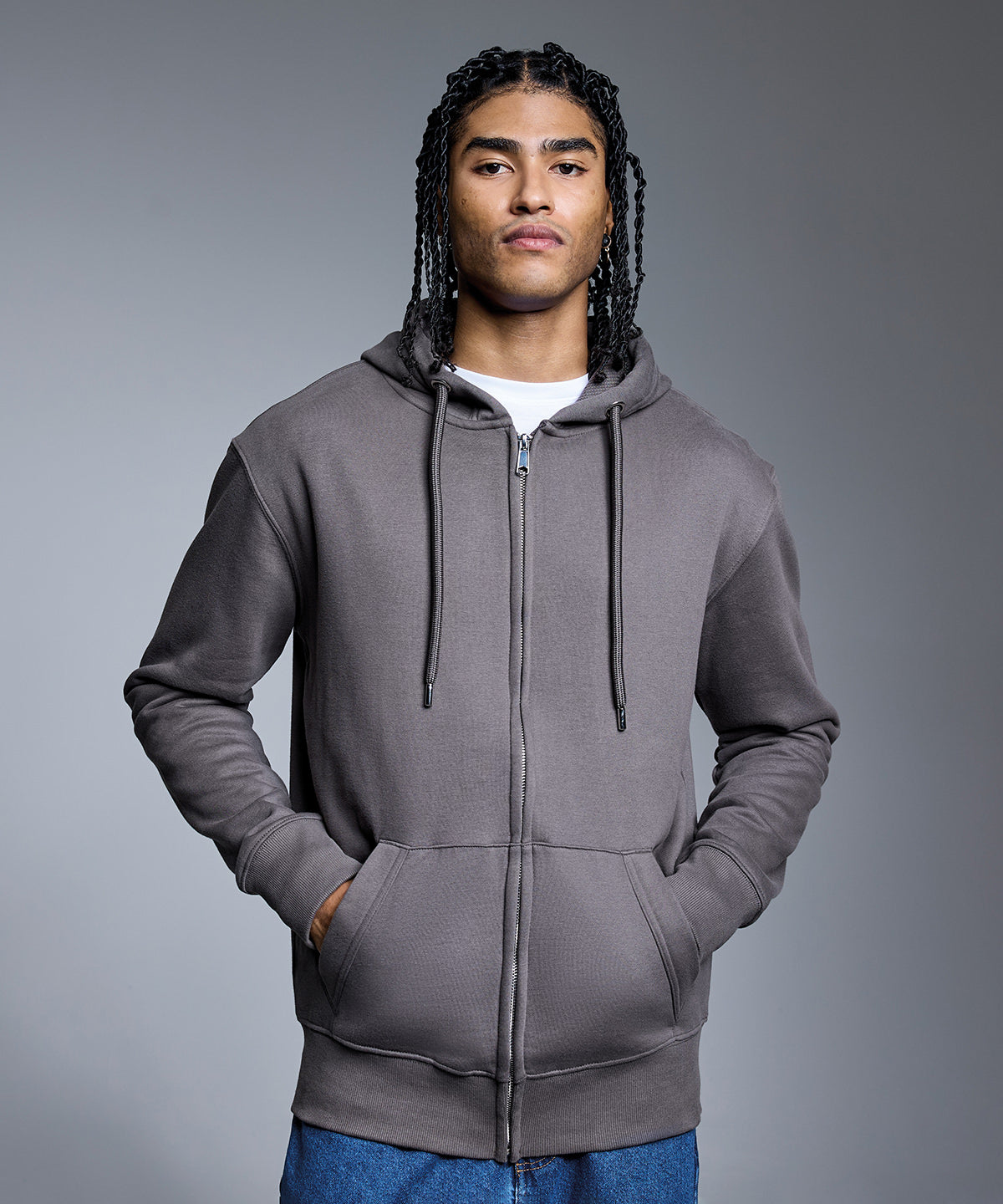 Anthem Men's full-zip hoodie, lifestyle photo