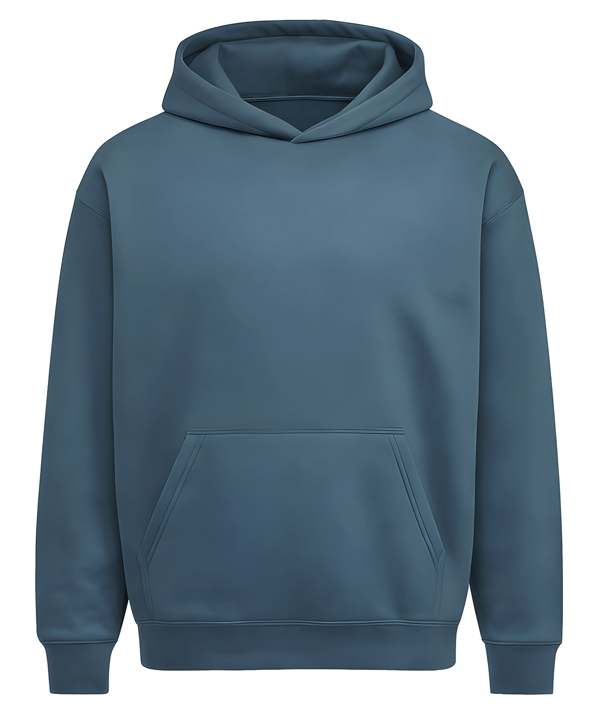 Anthem Heavy bass hoodie in Indigo Blue, front view
