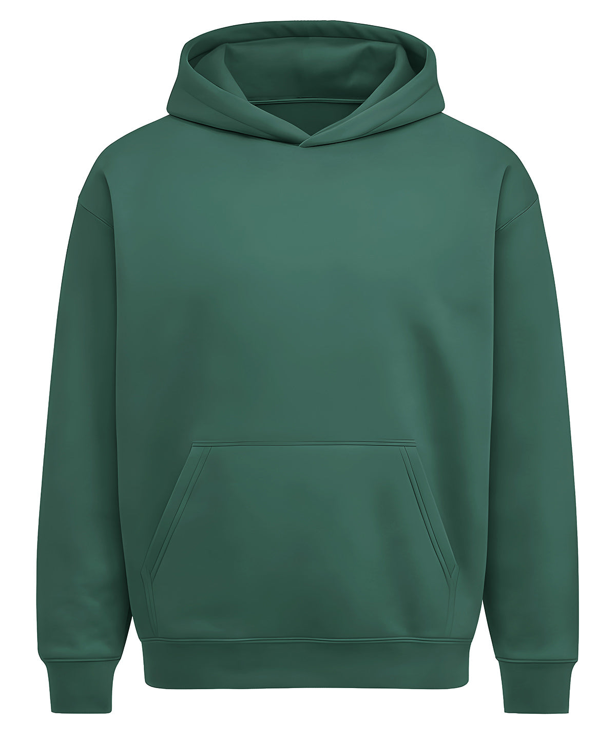 Anthem Heavy bass hoodie in Pine Green, front view