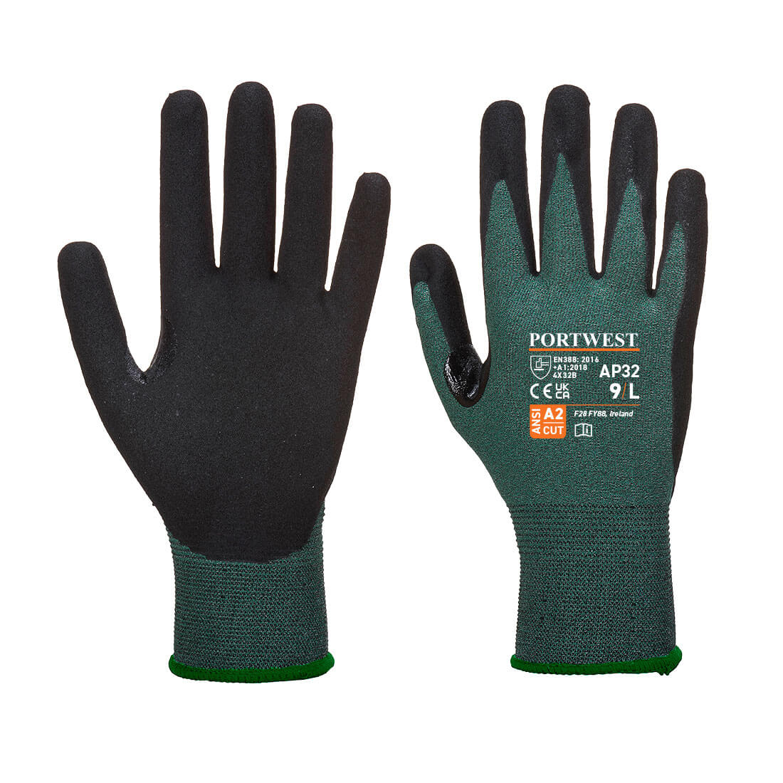 Portwest Cut B18 Dexti Pro Nitrile Glove in Black/Grey, main product image