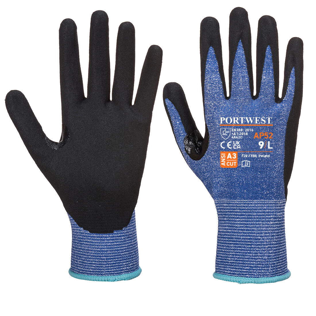 Portwest Cut C13 Dexti Ultra Nitrile Glove in Blue/Black, main product image
