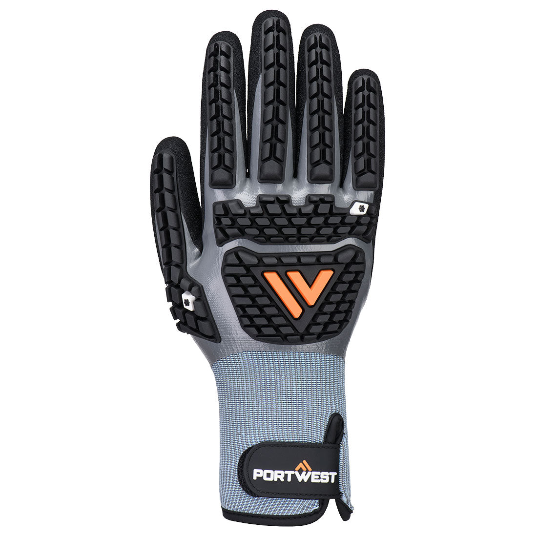 Portwest AP56 Impact F15 Nitrile TPR Cold Glove in Grey/Black, back view