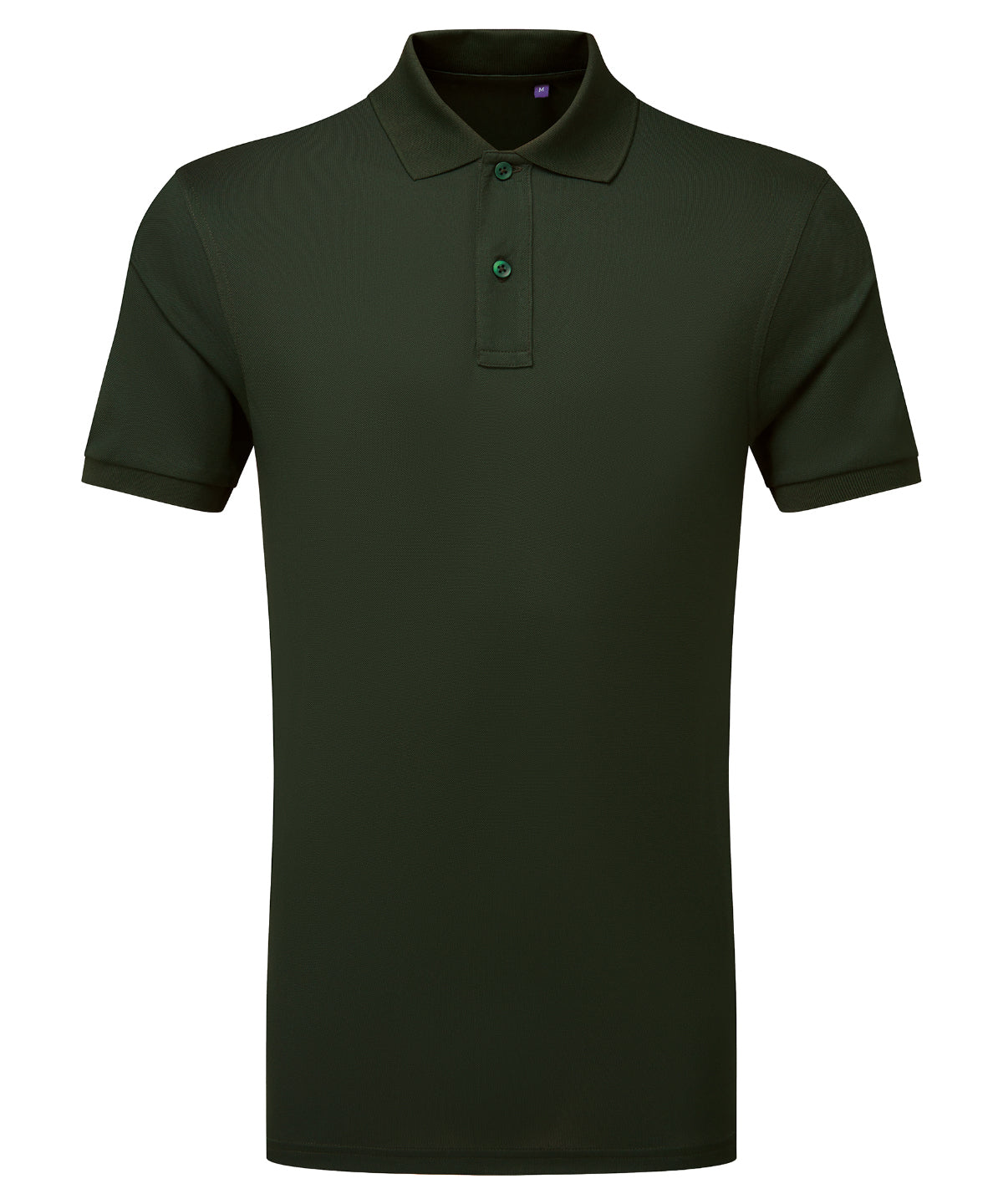 Asquith & Fox PRINTGUARD recycled polyester polo in Bottle, front view