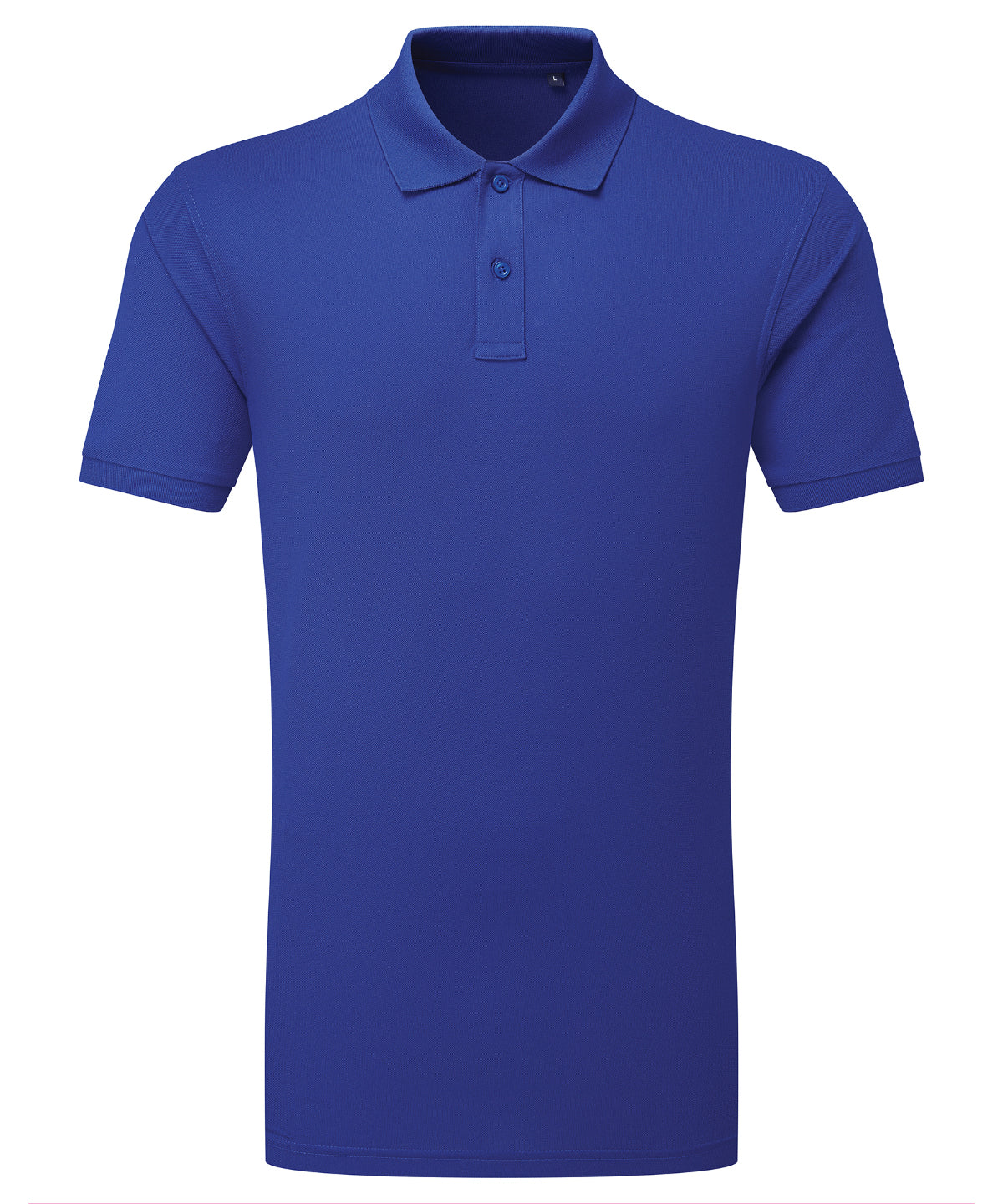 Asquith & Fox PRINTGUARD recycled polyester polo in Royal, front view