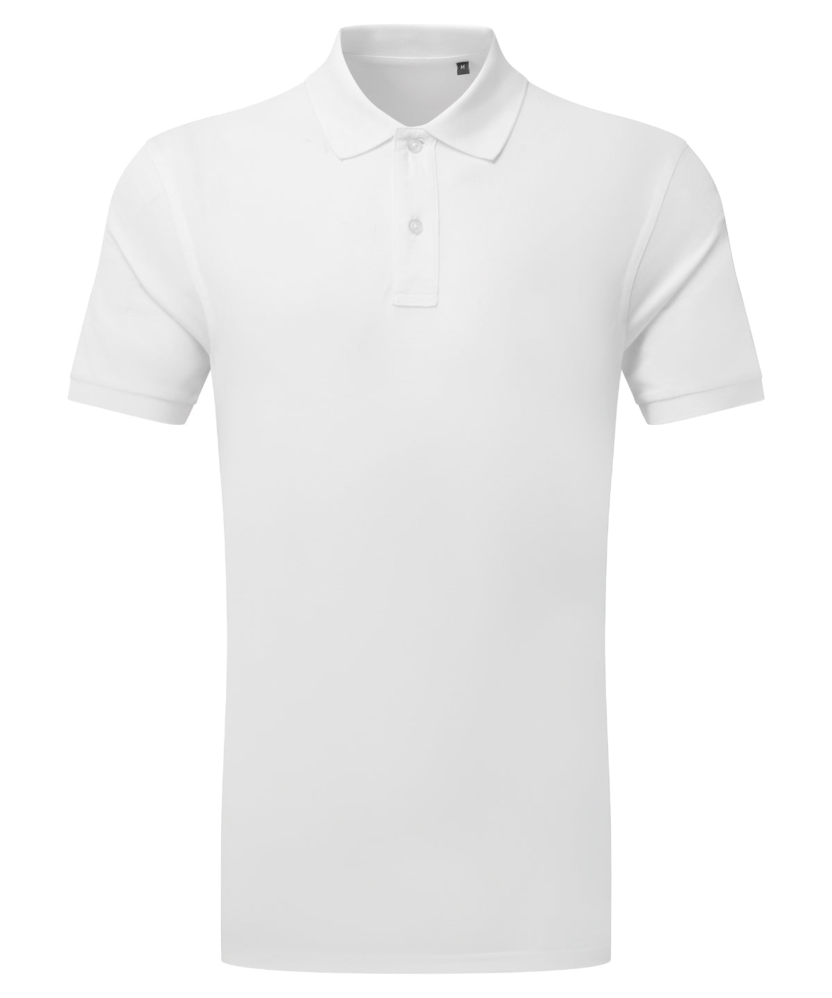Asquith & Fox PRINTGUARD recycled polyester polo in White, front view