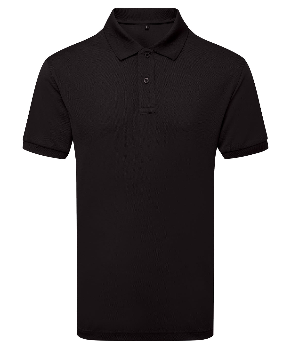 Asquith & Fox Men's GlacierTech polo in Black, front view