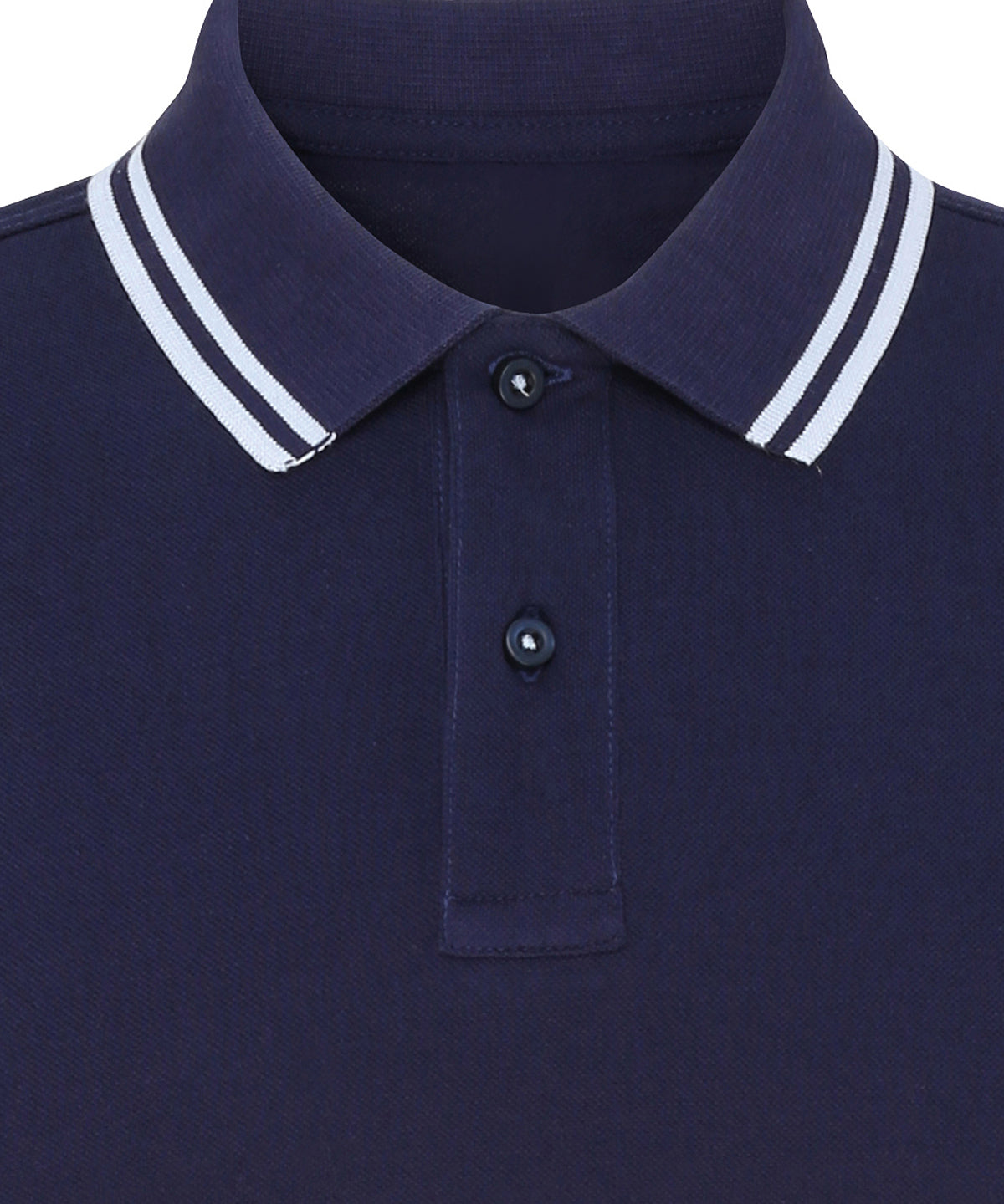 Asquith & Fox Classic fit tipped polo in Navy_White, front view