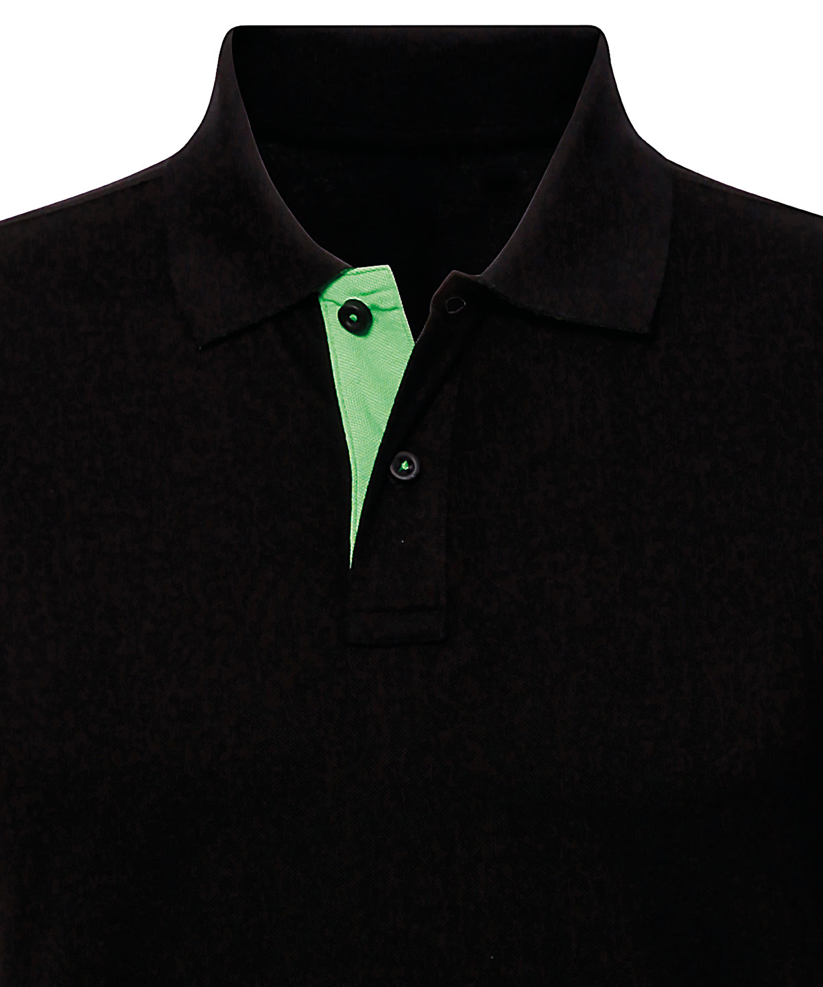 Asquith & Fox Men's classic fit contrast polo in Black/Lime, front view