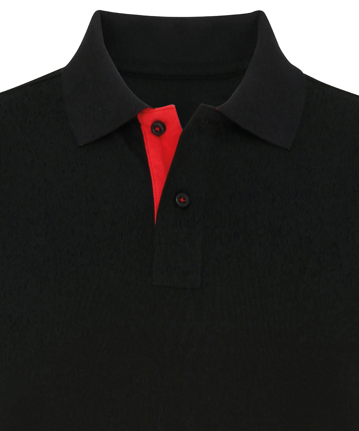 Asquith & Fox Men's classic fit contrast polo in Black/Red, front view