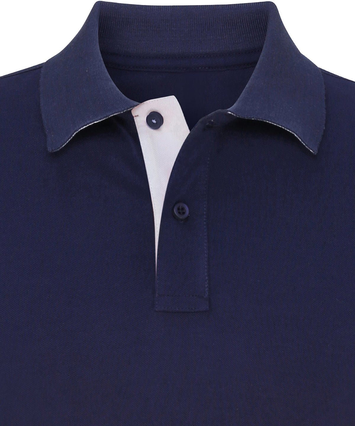 Asquith & Fox Men's classic fit contrast polo in Navy/White, front view