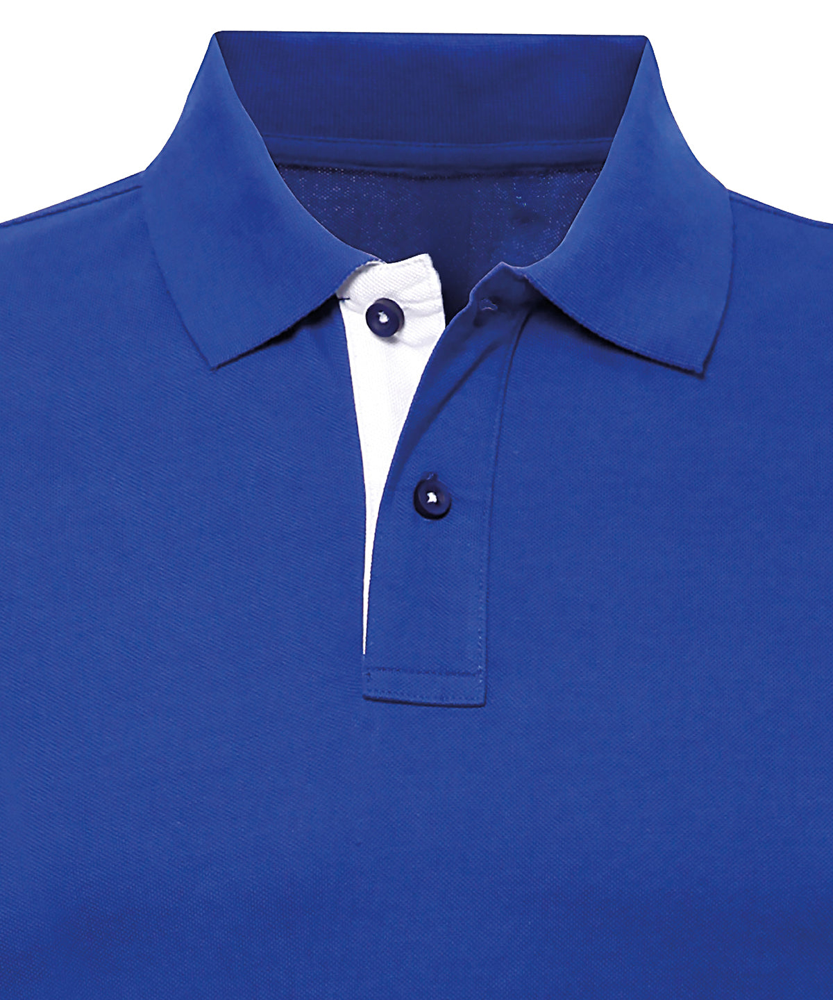 Asquith & Fox Men's classic fit contrast polo in Royal/White, front view