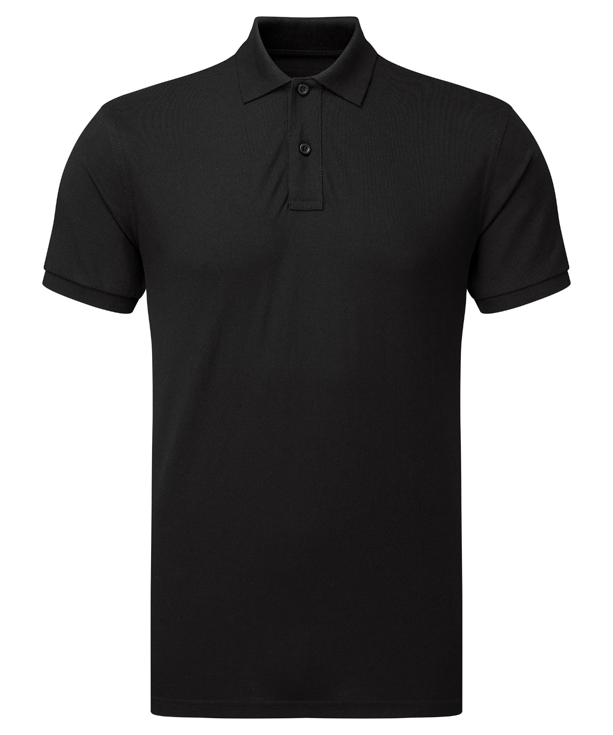 Asquith & Fox Men’s polycotton blend polo in Black, front view