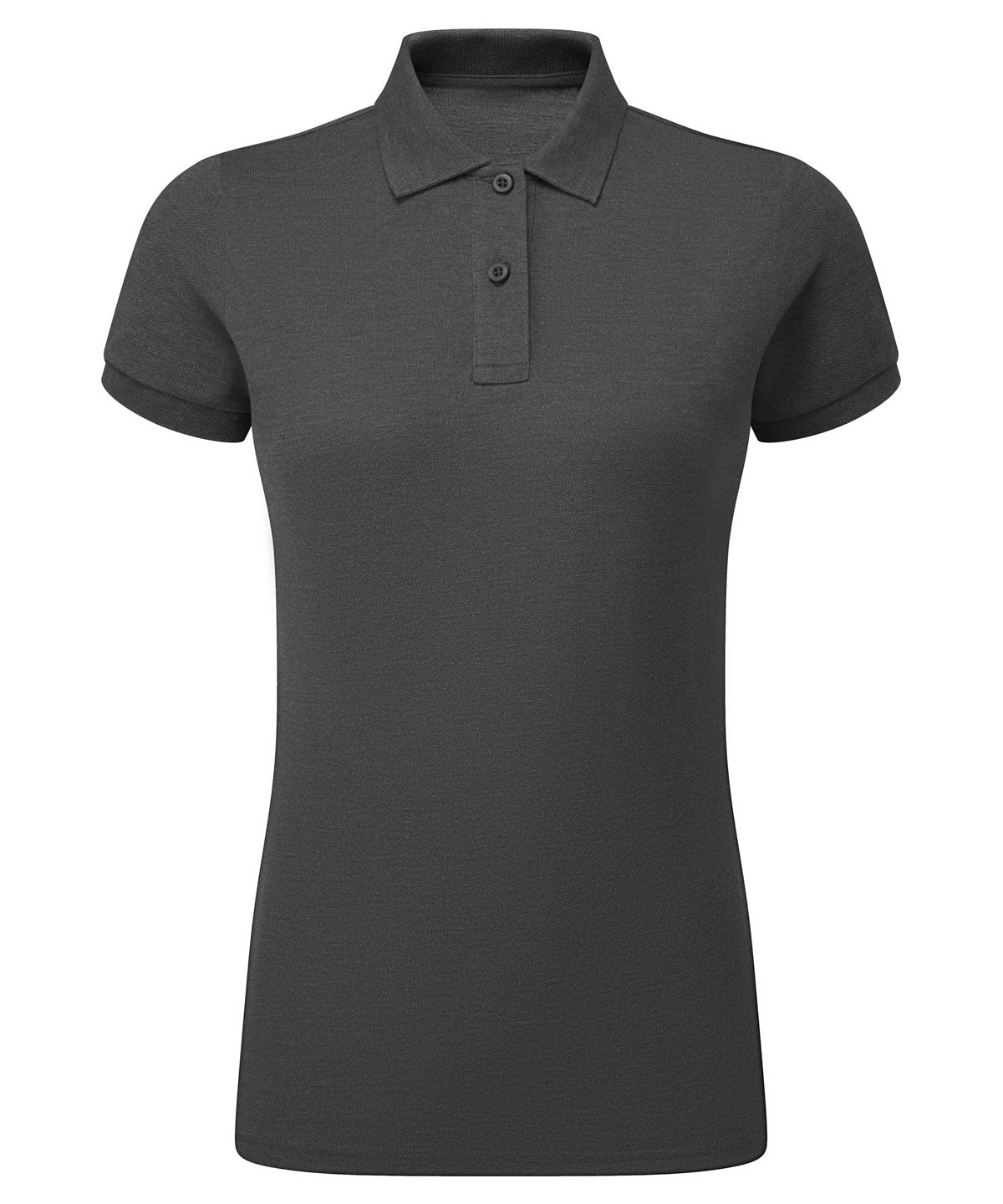 Asquith & Fox Women's Classic fit polo in Charcoal, front view