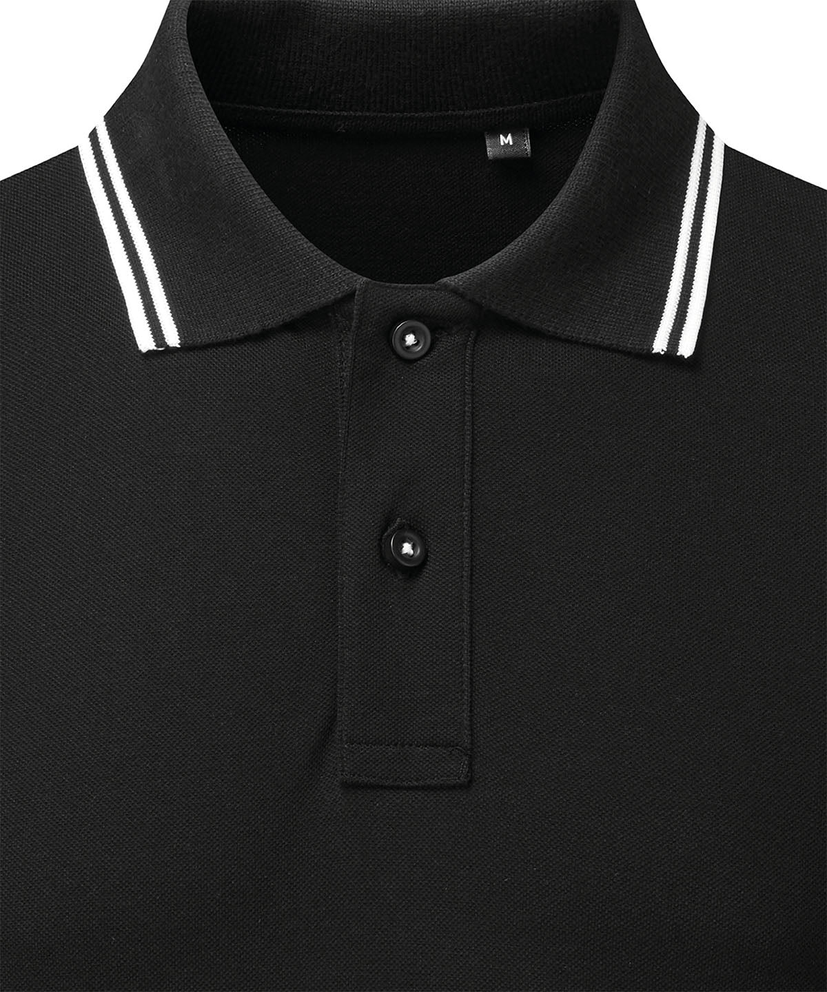 Asquith & Fox Women's classic fit tipped polo in Black/White, front view