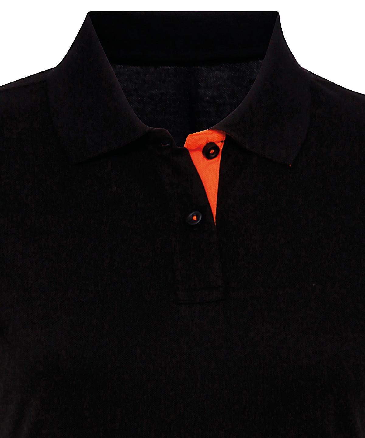 Asquith & Fox Women's contrast polo in Black/Orange, front view