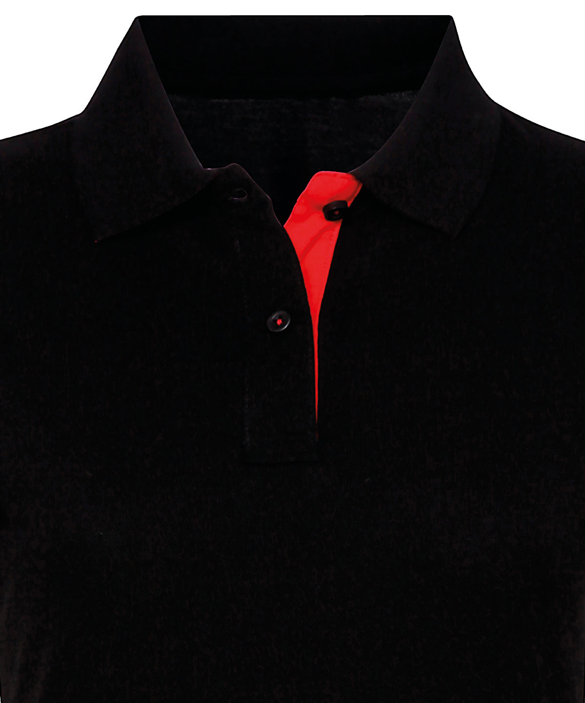 Asquith & Fox Women's contrast polo in Black/Red, front view