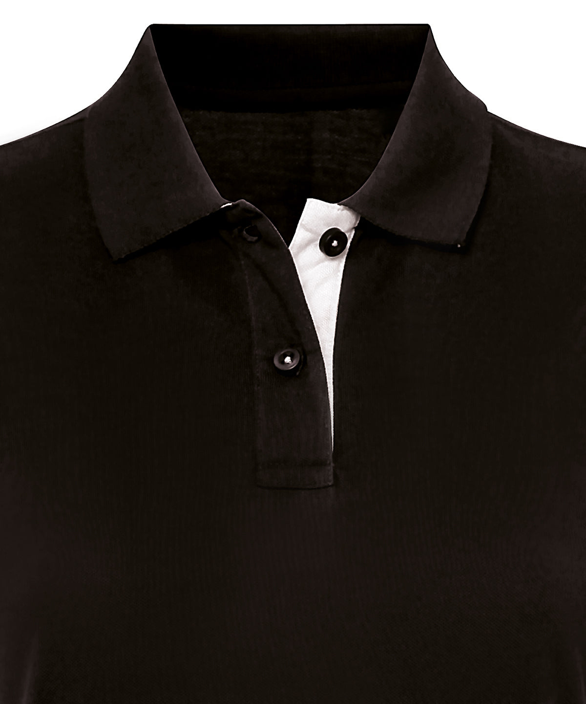 Asquith & Fox Women's contrast polo in Black/White, front view